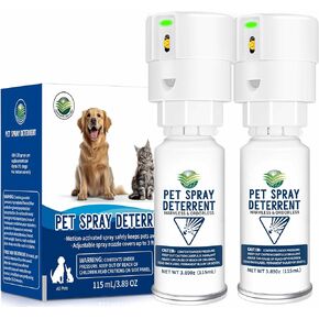 Cat Spray Deterrent System [ 2 Pack ] Cat Deterrent Spray, Motion Activated Pet Deterrent Spray System for Cats & Dogs Odorless Pet Deterrent, Senses Pets Up to 3 Feet Away, Friendly & Safe