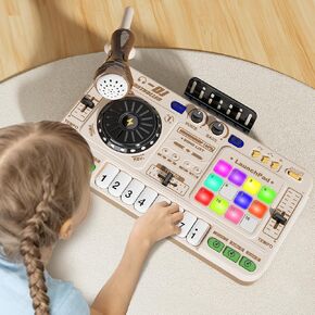 Kids DJ Mixer Table, DJ Set with Turntable Controller, Baby DJ Table for Toddler, Interactive Musical Equipment Toy for 3 4 5 years old Boys Girls