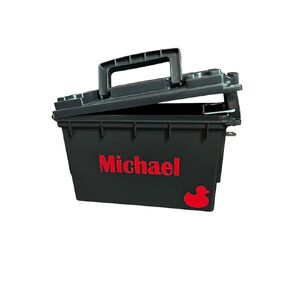 Custom Personalized Name Plastic Rubber Duck Ducking Box - Duck Storage Bin - Duck Carrier Holder