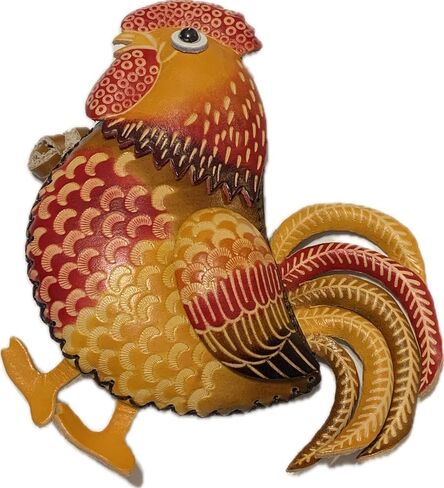 Vintage Genuine Leather 3D Animal Rooster Coin Purse with keyring & Removable wrist strap (Brown) in Kuwait