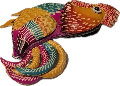 Vintage Genuine Leather 3D Animal Rooster Coin Purse with keyring & Removable wrist strap (Brown) in Kuwait
