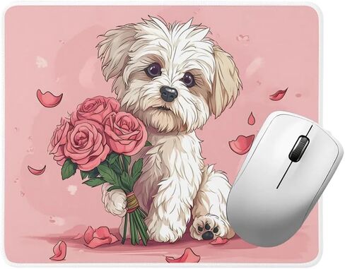 Mouse Pad Gifts Havanese Mouse Pad Dog with Flowers for Home Office Gaming Work Desk Computer Desktop Laptop Non-Slip Rubber Mouse Pad for Dog Lovers (Havanese Mouse Pad #5) in Saudi Arabia