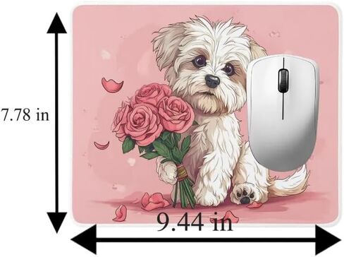 Mouse Pad Gifts Havanese Mouse Pad Dog with Flowers for Home Office Gaming Work Desk Computer Desktop Laptop Non-Slip Rubber Mouse Pad for Dog Lovers (Havanese Mouse Pad #5) in Saudi Arabia