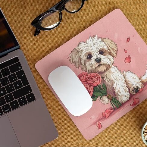 Mouse Pad Gifts Havanese Mouse Pad Dog with Flowers for Home Office Gaming Work Desk Computer Desktop Laptop Non-Slip Rubber Mouse Pad for Dog Lovers (Havanese Mouse Pad #5) in Saudi Arabia