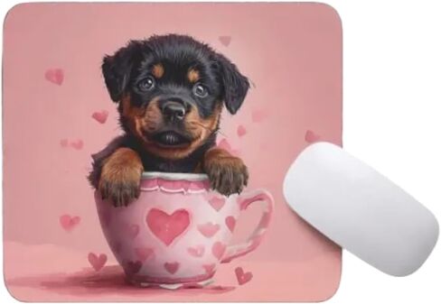 Tubbie Basic Mousepad Puppy in Tea Cup Pad Pad Desktop Computer Accessories Home Office Gaming Desk Computer هدية مطاطية غير قابلة للانزلاق للكلاب عاشق القهوة أو الشاي (بوسطن ترير) in Kuwait