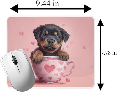 Tubbie Basic Mousepad Puppy in Tea Cup Pad Pad Desktop Computer Accessories Home Office Gaming Desk Computer هدية مطاطية غير قابلة للانزلاق للكلاب عاشق القهوة أو الشاي (بوسطن ترير) in Kuwait