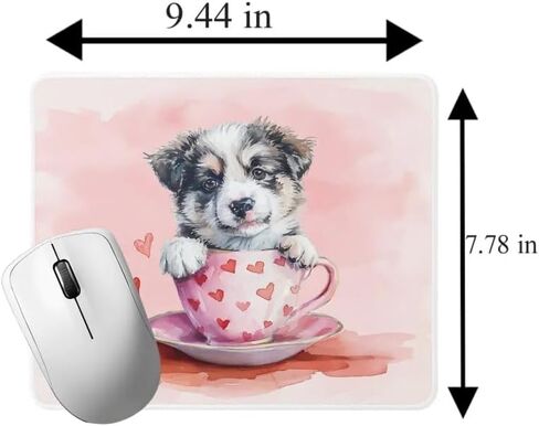 Tubbie Basic Mousepad Puppy in Tea Cup Pad Pad Desktop Computer Accessories Home Office Gaming Desk Computer هدية مطاطية غير قابلة للانزلاق للكلاب عاشق القهوة أو الشاي (بوسطن ترير) in Kuwait