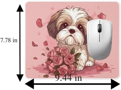 Mouse Pad Gifts Havanese Mouse Pad Dog with Flowers for Home Office Gaming Work Desk Computer Desktop Laptop Non-Slip Rubber Mouse Pad for Dog Lovers (Havanese Mouse Pad #5) in Saudi Arabia