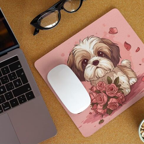 Mouse Pad Gifts Havanese Mouse Pad Dog with Flowers for Home Office Gaming Work Desk Computer Desktop Laptop Non-Slip Rubber Mouse Pad for Dog Lovers (Havanese Mouse Pad #5) in Saudi Arabia