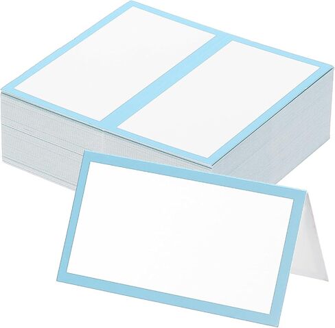 Patikil 100pcs بطاقات مكان الجدول ، 3.5 × 2 بوصات بطاقات اسم مكان لضبط الجدول بوفيه حفل زفاف ، والأزرق الفاتح in Saudi Arabia