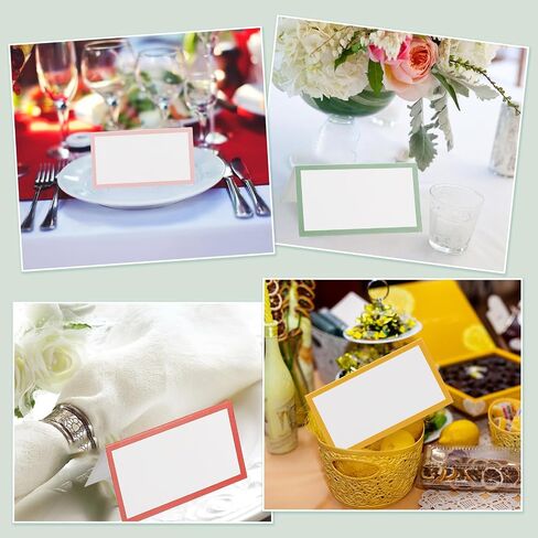 Patikil 100pcs بطاقات مكان الجدول ، 3.5 × 2 بوصات بطاقات اسم مكان لضبط الجدول بوفيه حفل زفاف ، والأزرق الفاتح in Saudi Arabia