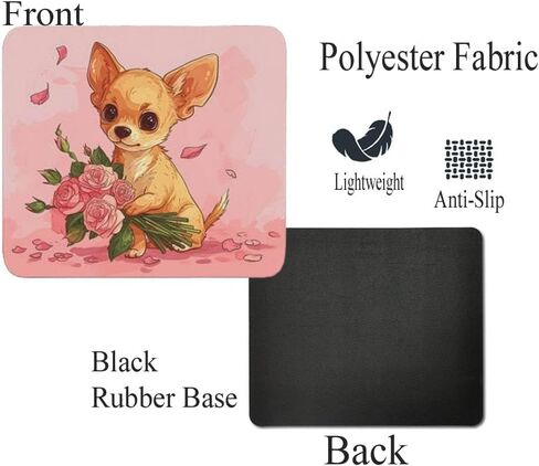Mouse Pad Dog with Bouquet Mouse Pad Puppy with Flowers Mouse Pad for Home Office Gaming Work Desk Computer Desktop Laptop Non-Slip Rubber Mouse Pad for Dog Lovers (Havanese) in Kuwait