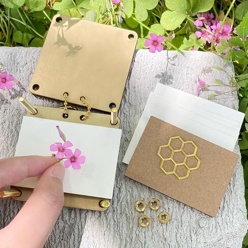 Happinit Pocket Flower Press ، مجموعة الصحافة الزهور الصغيرة ، الضغط على الزهور الصغيرة ، مجموعة الحفاظ على النباتات المصغرة للفنون ومحبي الحرف (الذهب) in Saudi Arabia