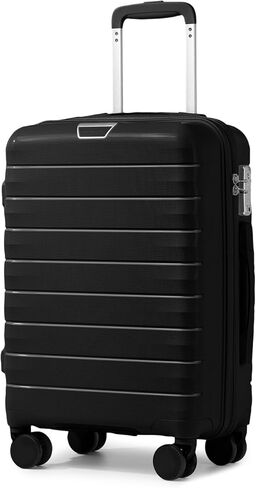 LARVENDER Luggage Sets 5 Piece with Duffel Bag Expandable(Only 28 inch) Hardside PP carry on luggage with 360° Spinner Wheels TSA Lock for Men Women, White in Kuwait