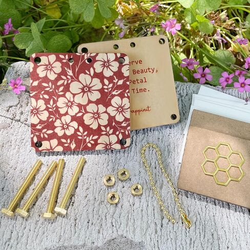 Happinit Pocket Flower Press ، مجموعة الصحافة الزهور الصغيرة ، الضغط على الزهور الصغيرة ، مجموعة الحفاظ على النباتات المصغرة للفنون ومحبي الحرف (الذهب) in Saudi Arabia