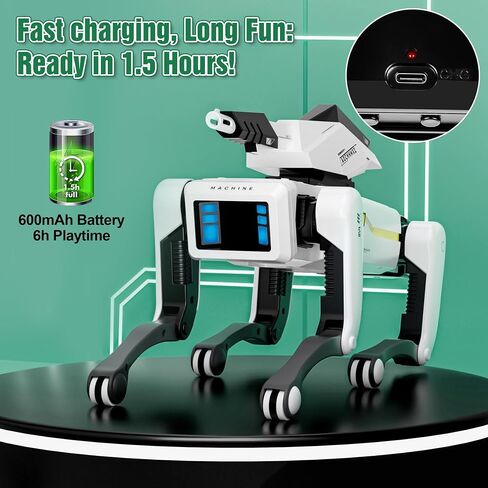 Smart Robot Dog - PET STEM التفاعلي مع التحكم الصوتي ، 30+ إجراءات وبرمجة التطبيقات ، تصميم متين للأطفال الذين تبلغ أعمارهم 6 سنوات (متوافق مع iOS/Android) in Kuwait