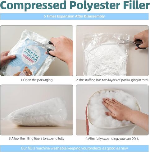 Premium Fiberfill Stuffing(1.1 lb / 500 Grams),Polyester Stuffing for Animals Dolls DIY,Pillow and Cushion Stuffing, Fiber Fill Stuffing for Crochet, High Resilience Fill in Saudi Arabia