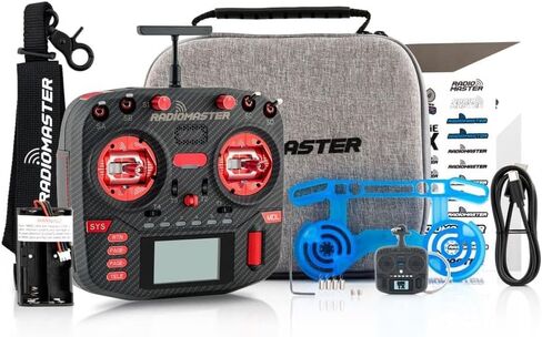 Radiomaster Boxer Max Version with CNC AG01 Hall Gimbals Carbon Fiber 2.4G 16ch Transmitter Remote Control ExpressLRS Mode 2 (Boxer Max Elrs-red) in Saudi Arabia