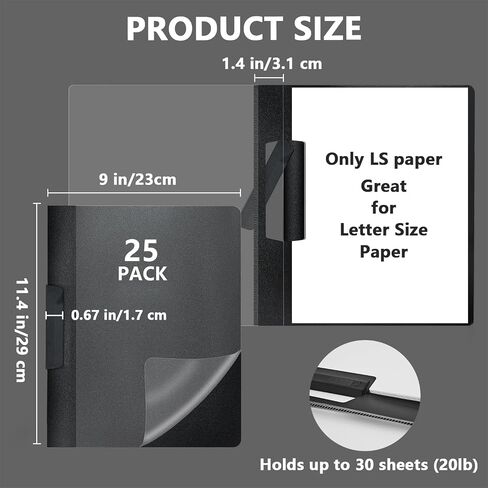 Totiyea 10 Pack Clear Report Covers with Swing Clip ، File Folder with Swing Clip ، 30 Sheets Carty ، Covers Slide Locking Covers ، حجم الرسالة ، واضح in Kuwait