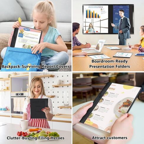 Totiyea 10 Pack Clear Report Covers with Swing Clip ، File Folder with Swing Clip ، 30 Sheets Carty ، Covers Slide Locking Covers ، حجم الرسالة ، واضح in Kuwait