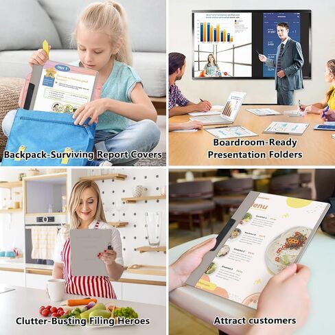 TOTiyea 10 Pack Clear Report Covers with Swing Clip, File Folder with Swing Clip, 30 Sheets Capacity, Slide Locking Report Covers, Letter Size, Clear in Kuwait