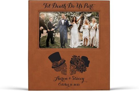 Alterd Industries Personalized 8x10 Picture Frames with 4x6 Photo Display - Married in Las Vegas Custom Photo Frame - Wedding Gift for Couples - (Married in Vegas - Black/Gold - 4x6 Photo) in Kuwait