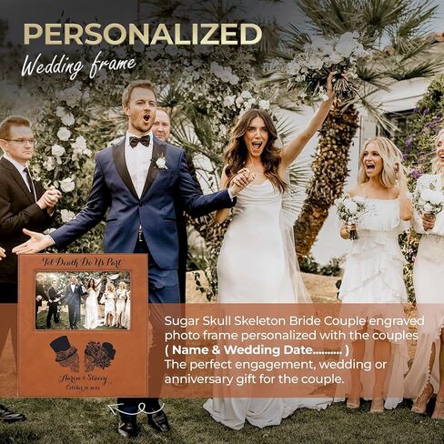 Alterd Industries Personalized 8x10 Picture Frames with 4x6 Photo Display - Married in Las Vegas Custom Photo Frame - Wedding Gift for Couples - (Married in Vegas - Black/Gold - 4x6 Photo) in Kuwait