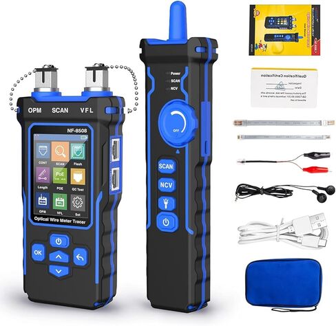 NF-8508 9 in 1 Multifunctional Network Cable Tester Optical Wire Tracer Optical Fiber Power Meter NCV Function Li-ion Battery USB Charge LED Light in Kuwait