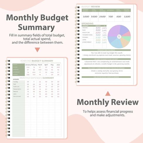 Budget Planner - Monthly Budget Book with Expense Tracker Notebook, A5(6.1" x 8.5") Financial Planner & Account Book to Take Control of Your Money, Bill Organizer With Pockets and Stickers - Pink in Kuwait