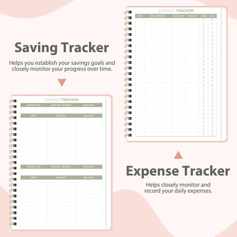 Budget Planner - Monthly Budget Book with Expense Tracker Notebook, A5(6.1" x 8.5") Financial Planner & Account Book to Take Control of Your Money, Bill Organizer With Pockets and Stickers - Pink in Kuwait