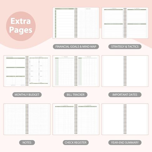 Budget Planner - Monthly Budget Book with Expense Tracker Notebook, A5(6.1" x 8.5") Financial Planner & Account Book to Take Control of Your Money, Bill Organizer With Pockets and Stickers - Pink in Kuwait