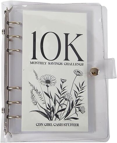 12-Month 200 Envelopes Money Saving Challenge Binder, 10k Dollars Money Saving Challenge Book, Loose Leaf Savings Book Challenge Envelope Savings Book (10K) in Saudi Arabia