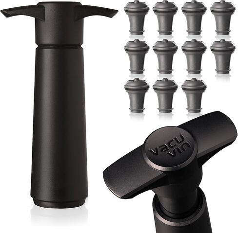 Vacu Vin Wine Saver Vacuum Stoppers - Set of 12 - Gray - for Wine Bottles - Keep Wine Fresh for Up to a Week with Airtight Seal - Compatible with Vacu Vin Wine Saver Pump in Kuwait