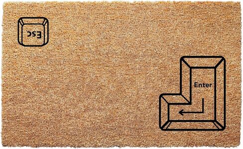 Enter Escape Key Doormat - 3 Size Options - Funny Tech Inspired Coir Rug for Programmers Gamers or Office Entryway - Geeky Indoor Outdoor Welcome Mat in Saudi Arabia