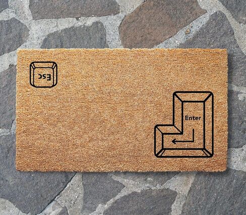 Enter Escape Key Doormat - 3 Size Options - Funny Tech Inspired Coir Rug for Programmers Gamers or Office Entryway - Geeky Indoor Outdoor Welcome Mat in Saudi Arabia