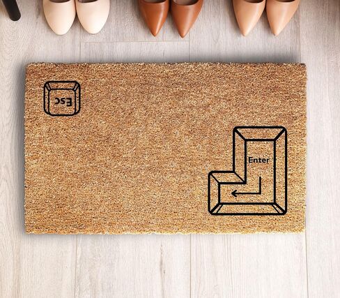 Enter Escape Key Doormat - 3 Size Options - Funny Tech Inspired Coir Rug for Programmers Gamers or Office Entryway - Geeky Indoor Outdoor Welcome Mat in Saudi Arabia