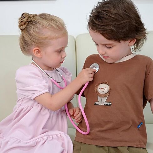 Kids Stethoscope Toy, 2 Pack Real Working Stethoscope Toy for Toddler 3 4 5, Doctor Play Set for Role Play, Medical Pretend Playset for Boys Girls Birthday (Blue and Pink) in Kuwait