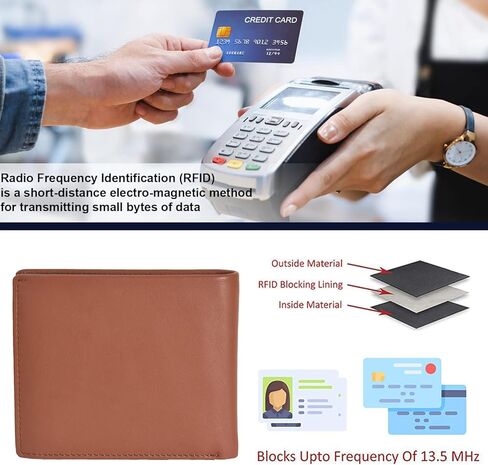 ASHIBO الحد الأدنى سافيانو محفظة ثنائية الطي للرجال جلد طبيعي RFID حجب بطاقة الهوية التجارية الذكية المتعددة وفتحات بطاقة الائتمان in Kuwait