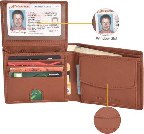 ASHIBO الحد الأدنى سافيانو محفظة ثنائية الطي للرجال جلد طبيعي RFID حجب بطاقة الهوية التجارية الذكية المتعددة وفتحات بطاقة الائتمان in Kuwait