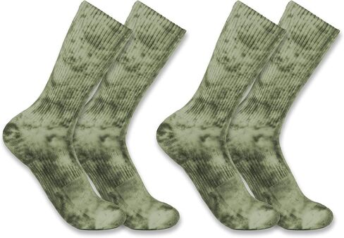 Carhartt Women's Midweight Tie-Dye Crew Sock 2 Pack, Malt Grey, M in Saudi Arabia