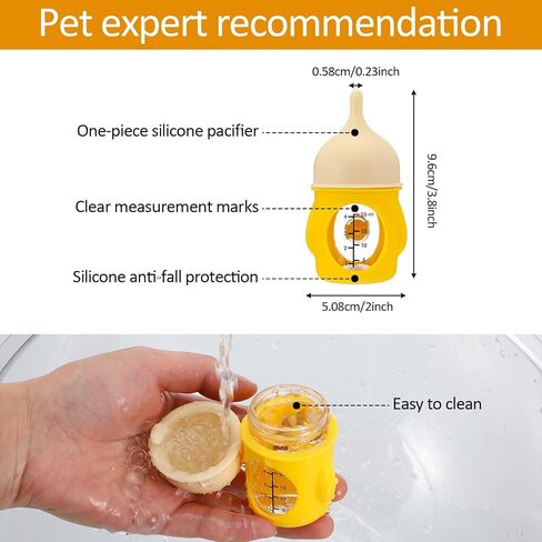 Reusable Pet Feeding Bottle Puppy Bottles for Nursing Silicone Kitten Bottle Feedings Kit Anti-Choking Puppy Feeder Design Milk Bottles for Feeding Puppies for Newborn Kittens Puppies Small Animals in Saudi Arabia