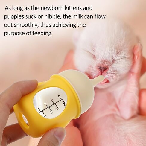 Reusable Pet Feeding Bottle Puppy Bottles for Nursing Silicone Kitten Bottle Feedings Kit Anti-Choking Puppy Feeder Design Milk Bottles for Feeding Puppies for Newborn Kittens Puppies Small Animals in Saudi Arabia