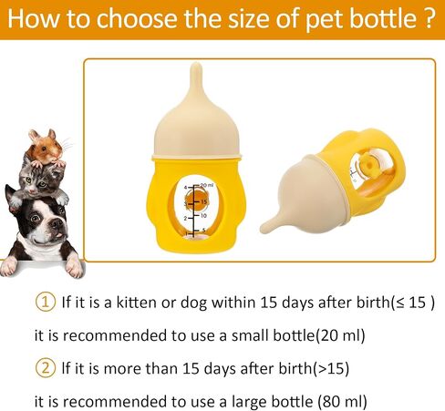 Reusable Pet Feeding Bottle Puppy Bottles for Nursing Silicone Kitten Bottle Feedings Kit Anti-Choking Puppy Feeder Design Milk Bottles for Feeding Puppies for Newborn Kittens Puppies Small Animals in Saudi Arabia