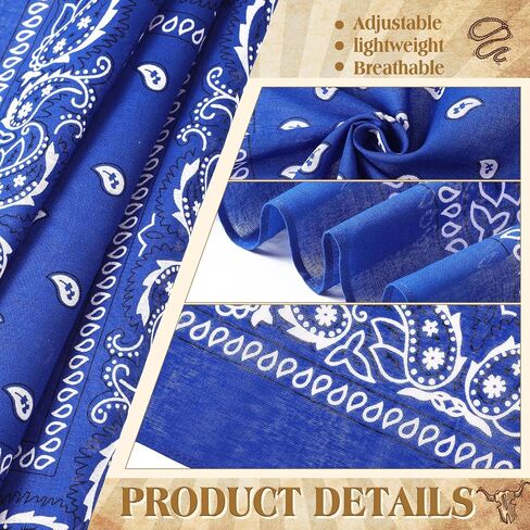 Dog Bandana & 22 Inch Women Men Cotton Bandana Headband Set Puppy Scarf for Small Dog Adjustable Cowboy Cat with Paisley Pattern Triangle Bib Neckerchief Handkerchief(Blue) in Saudi Arabia