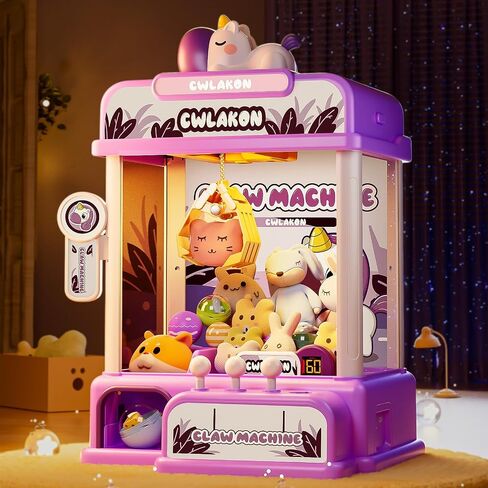 آلة مخلب Cwlakon للأطفال ، Mini Vending Machine Girls Unicorn Toys with Sound & 20 Mini Toys ، Candy Grabber Mustenser Machine Games Electronic Arcad in Kuwait