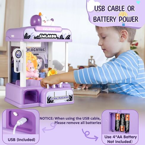 آلة مخلب Cwlakon للأطفال ، Mini Vending Machine Girls Unicorn Toys with Sound & 20 Mini Toys ، Candy Grabber Mustenser Machine Games Electronic Arcad in Kuwait