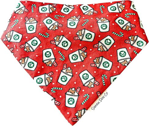 | Puppermint Mocha | Christmas | Slip-on, Scrunchie Dog Bandana | No Tying or Collar Necessary | Machine Washable (M) in Saudi Arabia