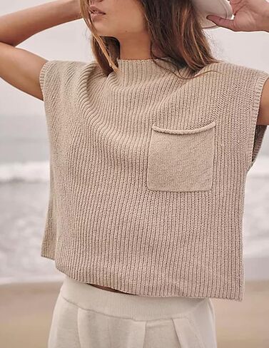 المرأة وهمية الرقبة البلوز سترة بلا أكمام Y2k الخروج متماسكة المحاصيل الأعلى in Kuwait