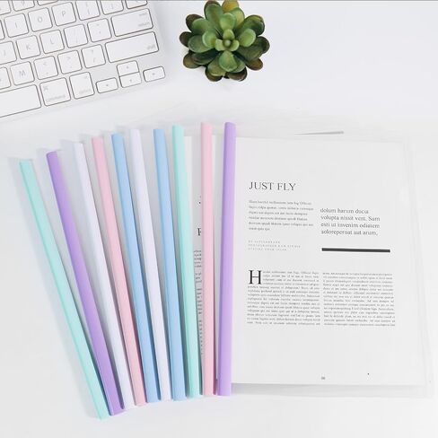 10 Report folders with Clear Cover and Sliding Bar, A4 and Letter Size Report Covers, Presentation Folder Binder for School Business, Holds 70 Sheets (Light Multi-Color) in Saudi Arabia