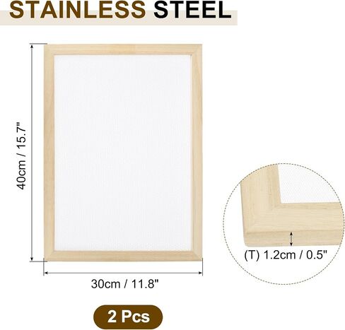 MECCANIXITY Paper Making Screen Wooden Paper Making 15.7 x 11.8 Inch Papermaking Frame Kit for DIY Paper Craft Making Cards, Bookmarks, Labels, 2 Packs in Saudi Arabia
